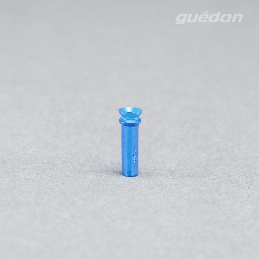 Minisauger mit langem Schaft aus blauem Silikon, Durchmesser 4 mm, anschlussnippel einsteckbar