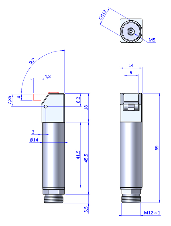 Winkelspanngreifer, Klemmgröße 14 mm, Hub 90, Greiffinger GRF.1490, Greiflösungen von guédon – Vakuumspezialist