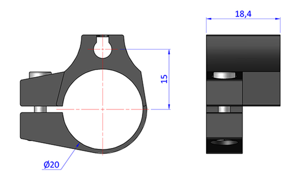 Sensorhalterung für Greiffinger TIK.20007 mit Klemmdurchmesser 20 mm