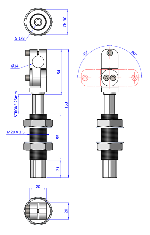 federstoessel- smn202514-mit-innen-liegender-feder-klemmdurchmesser-20-mm-hub-25-verdrehgesichert-klemmanschluss-verstellbar-Greiferbaukasten